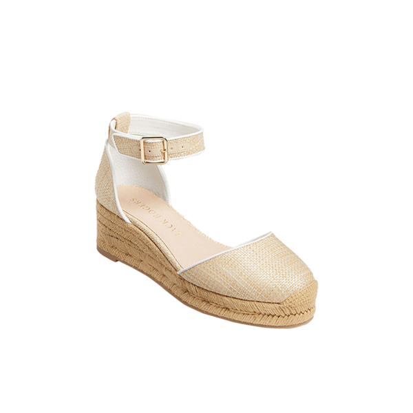 Palmer Rattan Closed Toe Mid Wedge - Jack Rogers USA - Click Image to Close