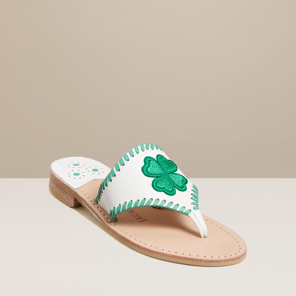 Embroidered Shamrock Sandal - Jack Rogers USA - Click Image to Close