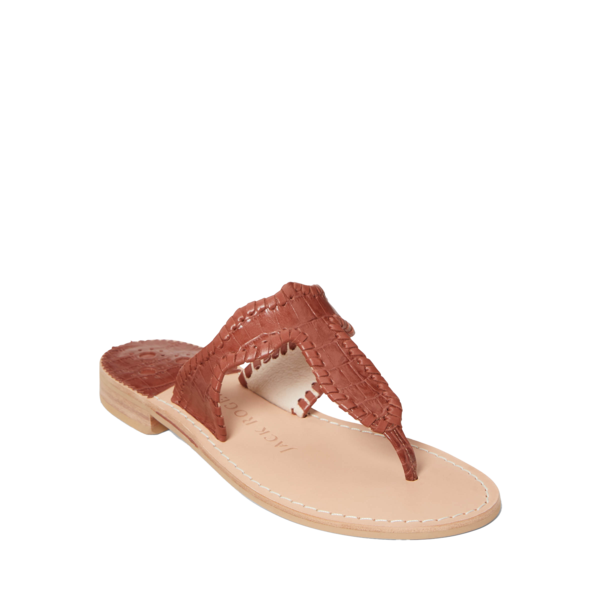 Jackie Croc Flat Sandal - Jack Rogers USA - Click Image to Close