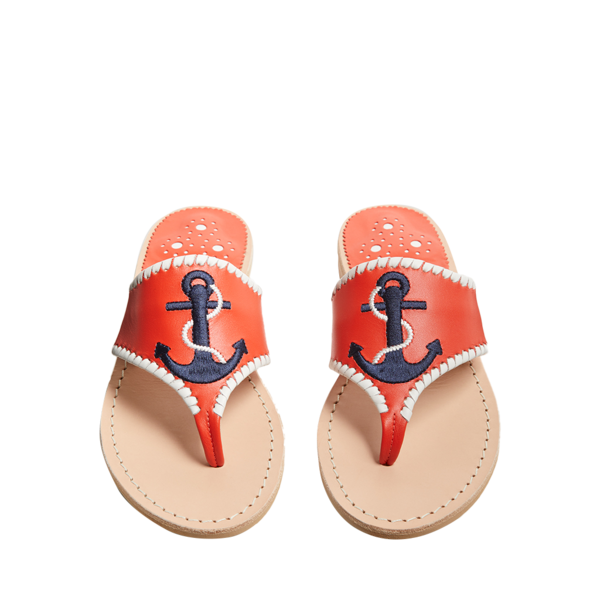 Embroidered Anchor Sandal - Jack Rogers USA - Click Image to Close