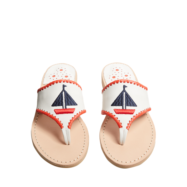 Embroidered Sailboat Sandal - Jack Rogers USA - Click Image to Close