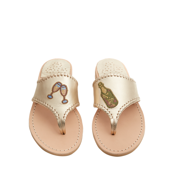 Embroidered Champagne Sandal - Jack Rogers USA - Click Image to Close