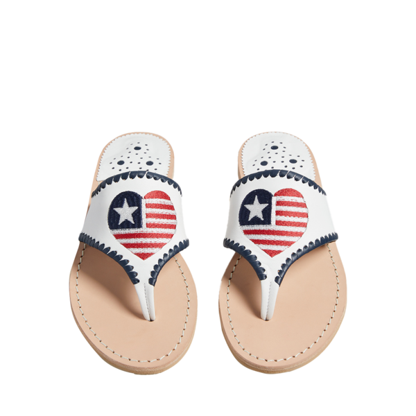 Embroidered Heart Flag Sandal - Jack Rogers USA - Click Image to Close