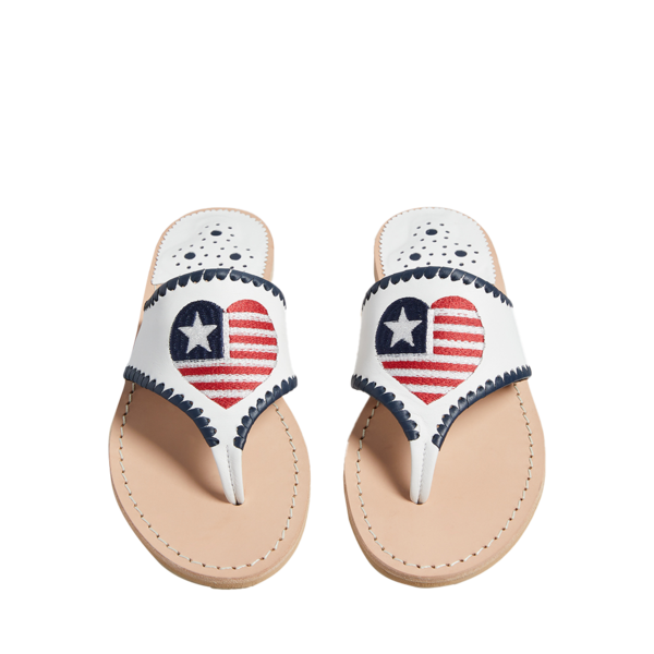 Embroidered Heart Flag Sandal - Jack Rogers USA