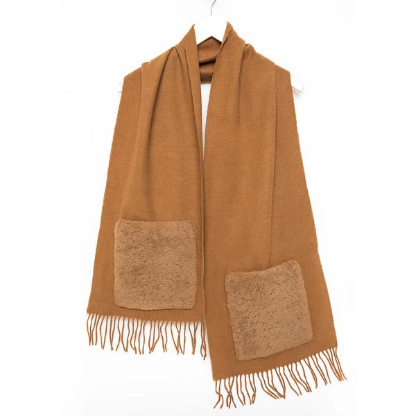 Pologeorgis Wool Scarf with Shearling Pockets - Jack Rogers USA - Click Image to Close