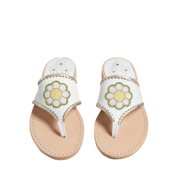 Embroidered Daisy Sandal - Jack Rogers USA - Click Image to Close